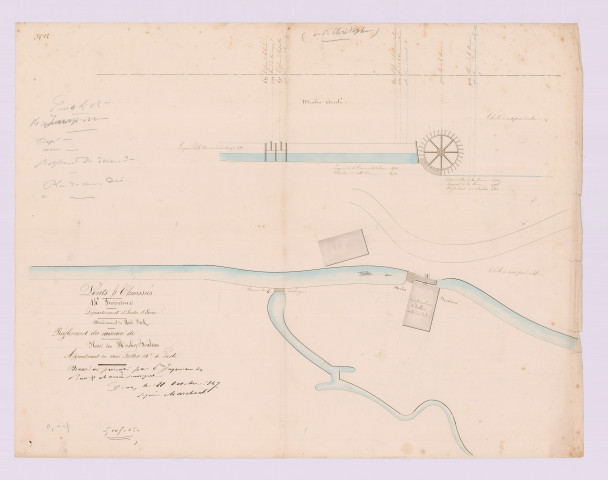 plans des moulins Basset, Bouleau et des Grands Moulins (21 octobre 1847)