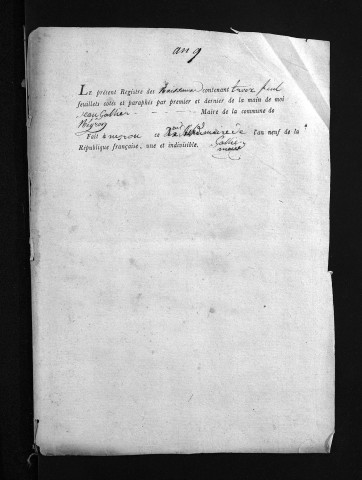 Négron. Naissances, an IX