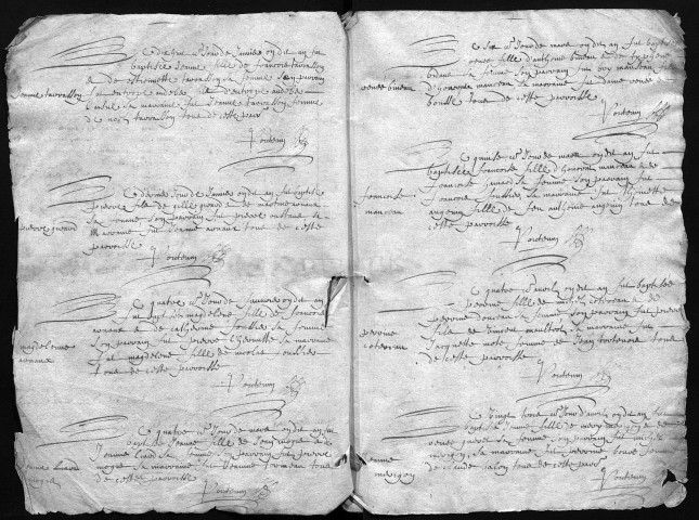 Collection communale. Baptêmes, 1645-1667 - Les années 1650-1651 sont lacunaires dans cette collection