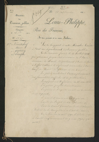 Règlement d'eau (12 septembre 1842)