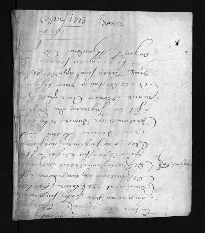 Collection du greffe. Baptêmes, mariages, sépultures, 1713