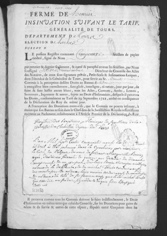 Centième denier et insinuations suivant le tarif (27 octobre 1759-25 juin 1761)