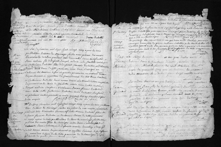 Collection du greffe. Baptêmes, mariages, sépultures, 1725 - Les années 1708-1724 sont lacunaires dans les deux collections