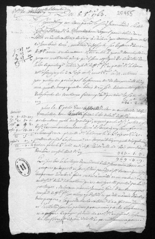 Centième denier et insinuations suivant le tarif (15 juin 1759-17 janvier 1764)