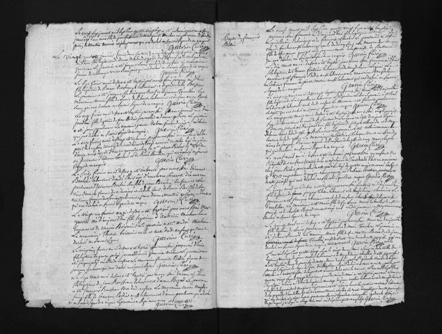 Collection du greffe. Baptêmes, mariages, sépultures, 1787