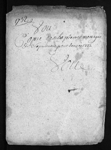 Baptêmes, mariages, sépultures, 1732