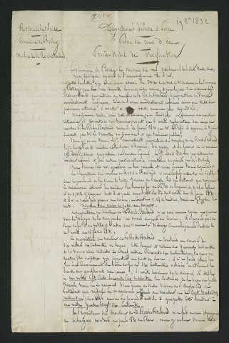 Procès-verbal de vérification (19 octobre 1832)