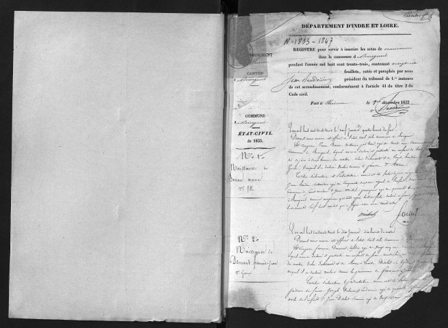 Naissances, 1833-1847