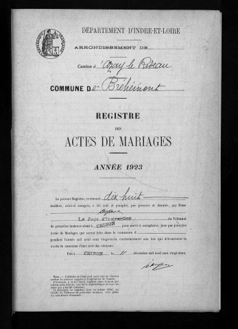 Mariages, 1923-1937