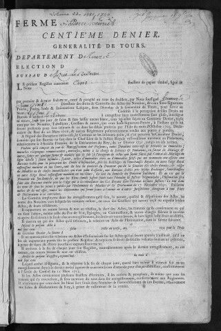 Centième denier et insinuations suivant le tarif (21 août 1761-3 février 1764)