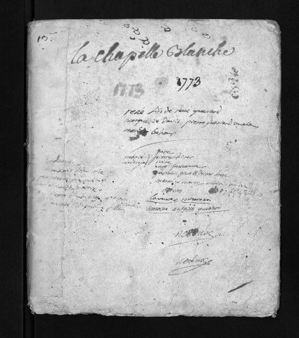 Collection du greffe. Baptêmes, mariages, sépultures, 1773-1774