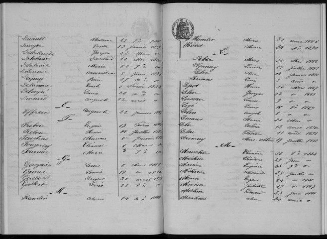 Naissances, mariages, décès