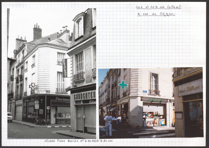 Angle 101, 103 rue Colbert et 2 rue du Cygne.