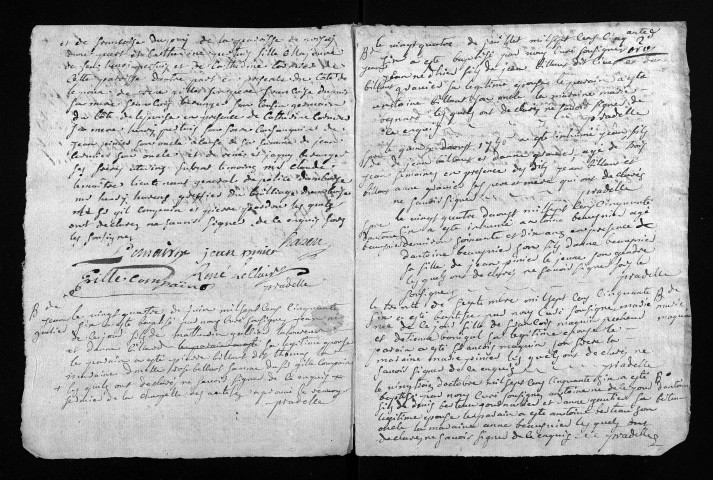 Collection du greffe. Baptêmes, mariages, sépultures, 1756