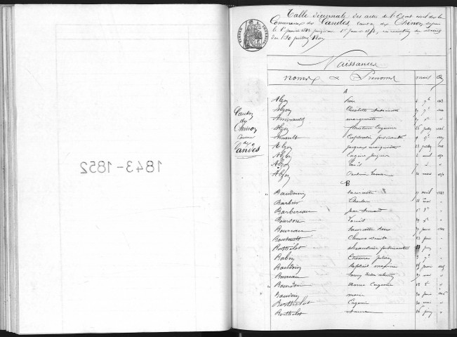 Naissances, mariages, décès