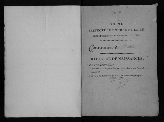 Naissances, mariages, décès, an XI-1836