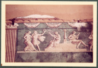 Château de Saché, salle à manger : détail du papier peint.