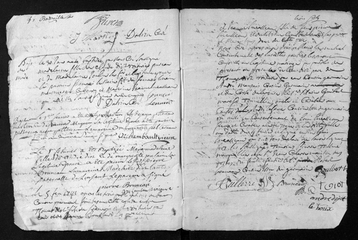 Collection du greffe. Baptêmes, mariages, sépultures, 1742 - L'année 1741 est lacunaire dans cette collection