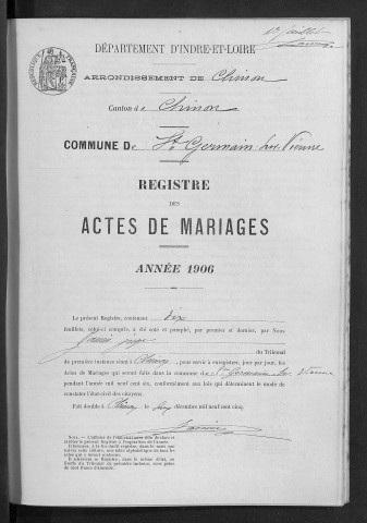 Mariages, 1906-1922