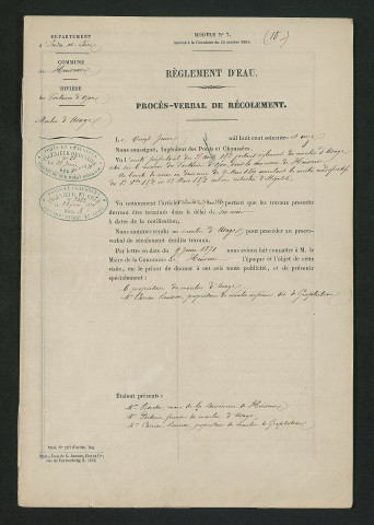 Procès-verbal de récolement (20 juin 1871)