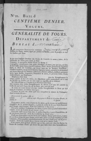 Centième denier et insinuations suivant le tarif (20 décembre 1773-13 avril 1776)