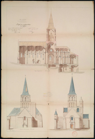 Église. - Projet de restauration : plans (1874).