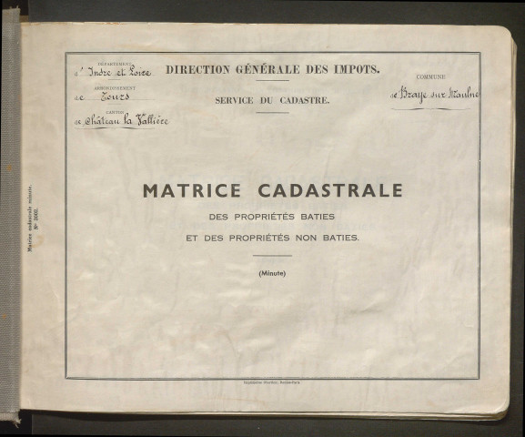 Table des comptes de la matrice. Comptes actifs personnes morales et A - M.