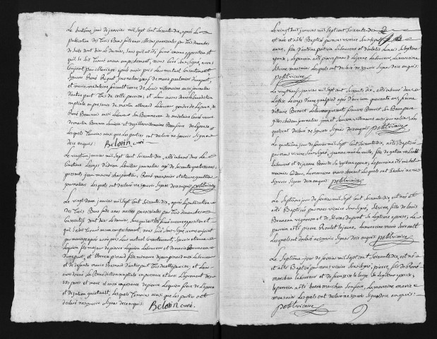 Collection du greffe. Baptêmes, mariages, sépultures, 1770