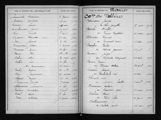 Naissances, mariages, décès