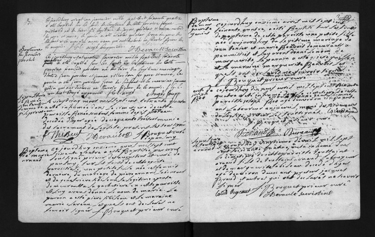 Collection du greffe. Baptêmes, mariages, sépultures, 1764