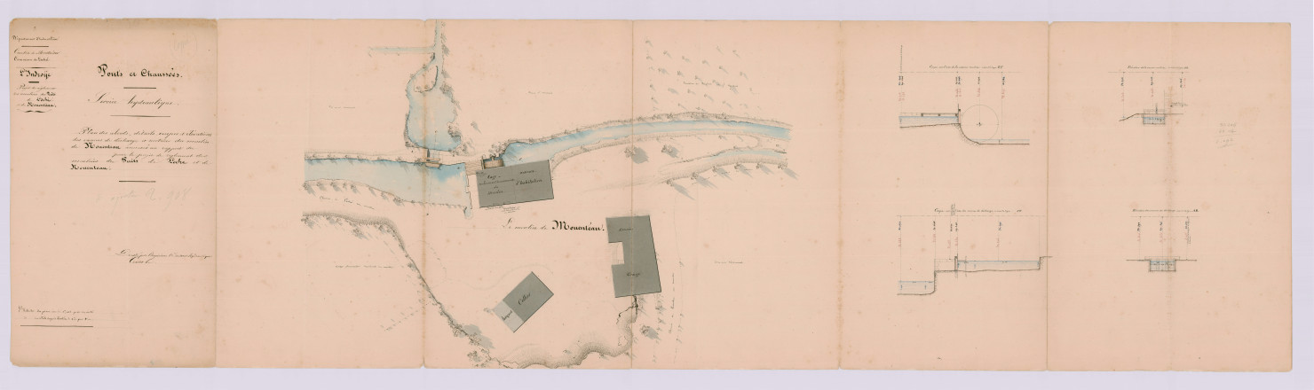 Plan et détails du moulin et de ses abords (19 septembre 1850)