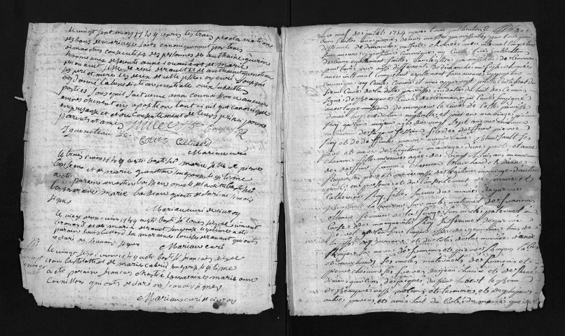Collection du greffe. Baptêmes, mariages, sépultures, 1754-1756 - Les années 1752-1753 sont lacunaires dans cette collection