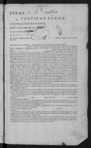 Centième denier et insinuations suivant le tarif (8 janvier 1754 -17 août 1757)