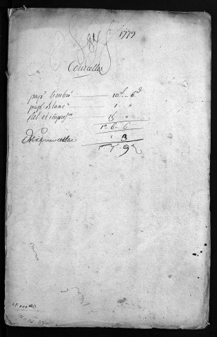 Collection du greffe. Baptêmes, mariages, sépultures, 1779-1780