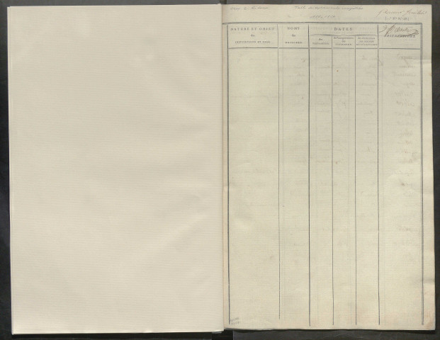 Tables des testaments enregistrés – 1818-1824