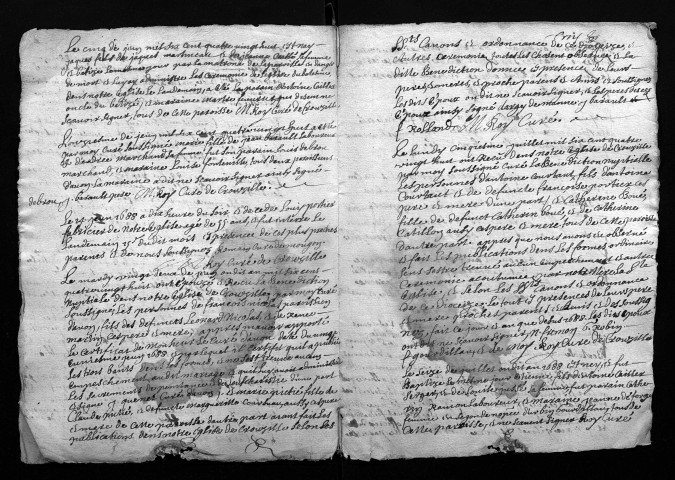 Collection du greffe. Baptêmes, mariages, sépultures, 1688