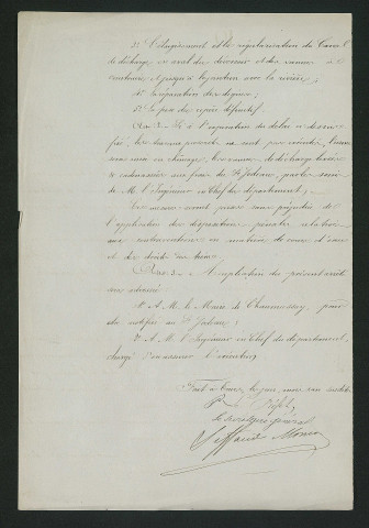 Arrêté de mise en demeure d'exécution des travaux réglementaires (13 juin 1867)