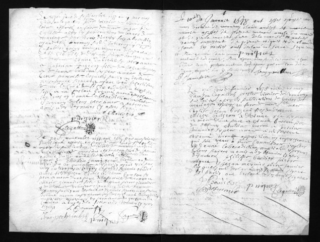 Collection communale. Mariages, juillet 1677-mars 1680