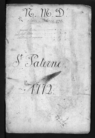 Collection du greffe. Baptêmes, mariages, sépultures, 1772-1773