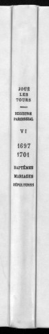 Collection communale. Baptêmes, mariages, sépultures, 1697-1701