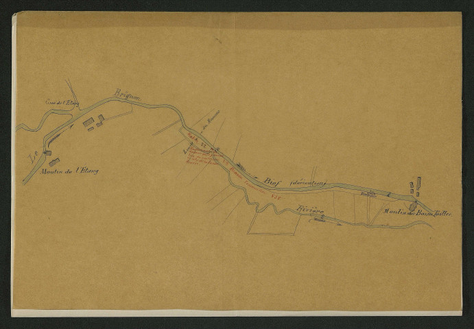 Déplacement du déversoir : plan des lieux (11 janvier 1886)