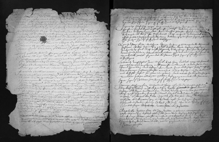 Collection du greffe. Baptêmes, mariages, sépultures, 1674