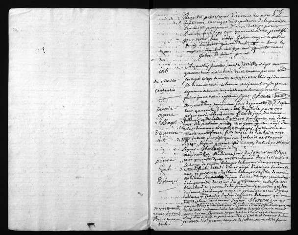 Collection du greffe. Baptêmes, mariages, sépultures, 1742