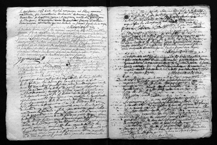 Collection du greffe. Baptêmes, mariages, sépultures, 1756