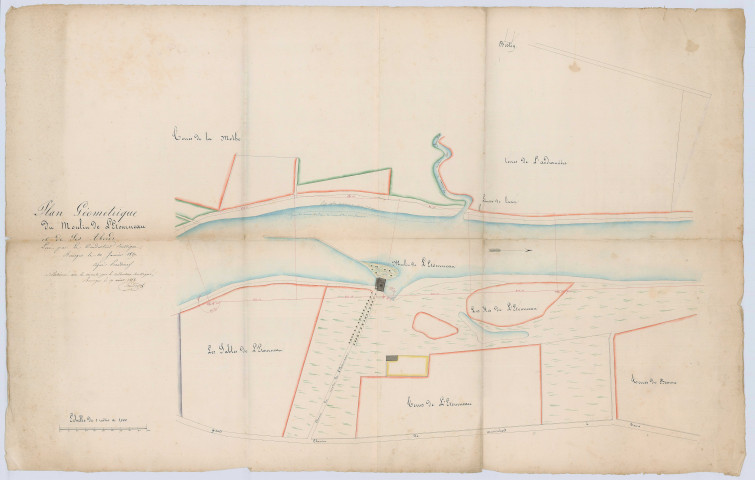 Plan du moulin et de ses abords (30 janvier 1827)