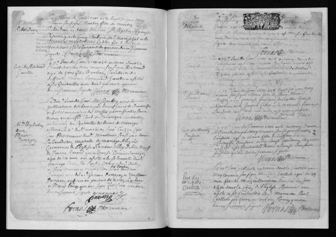 Collection communale. Baptêmes, mariages, sépultures, 1701