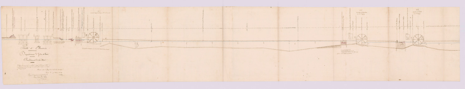 Profil du moulin d'Azay (7 mars 1834)