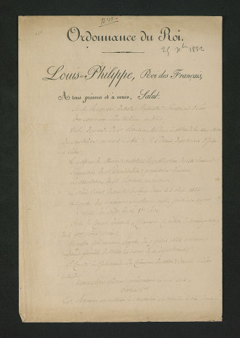 Ordonnance royale valant règlement d'eau (25 décembre 1832)