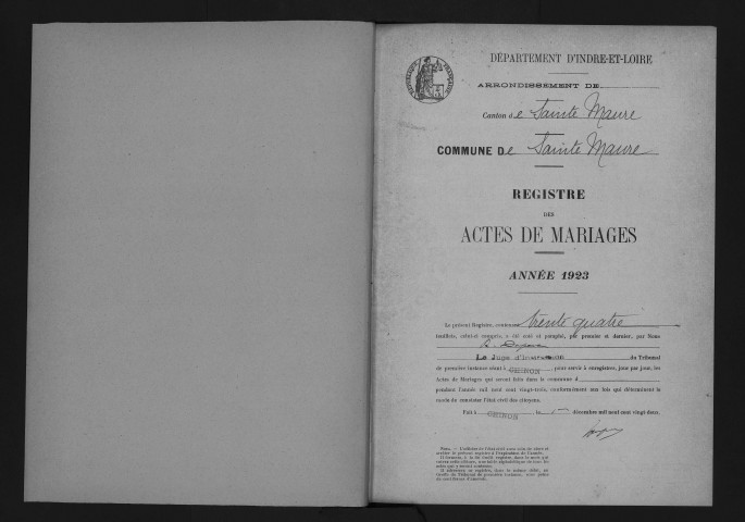 Mariages, 1923-1935