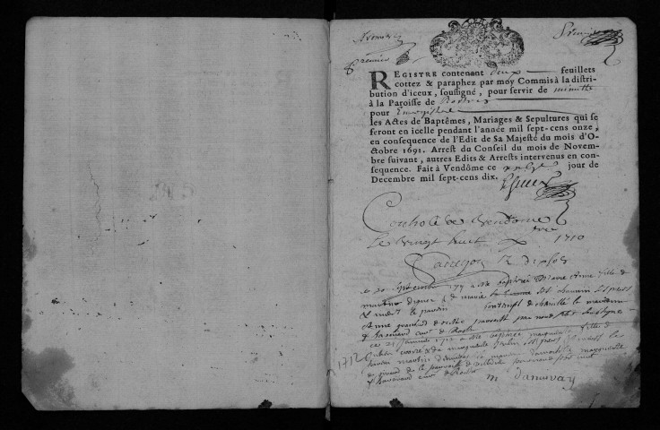 Collection communale. Baptêmes, mariages, sépultures, 1719-1741